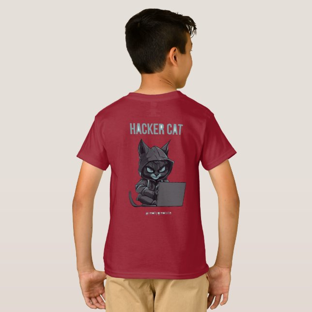 Hacker Cat T-Shirt (Back Full)