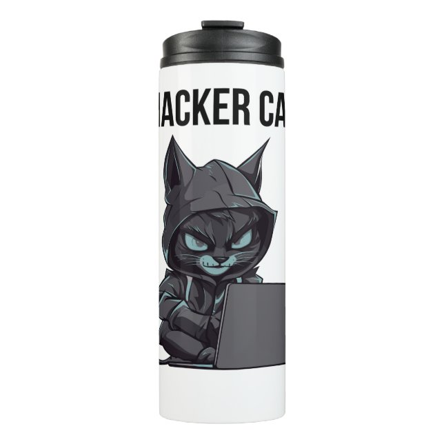 Hacker cat  thermal tumbler (Front)