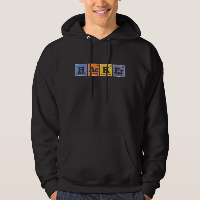Hacker Chemist Elements Programmer Hoodie (Front)