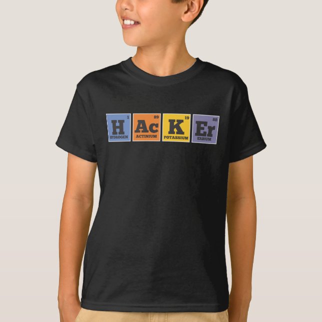 Hacker Chemist Elements Programmer T-Shirt (Front)