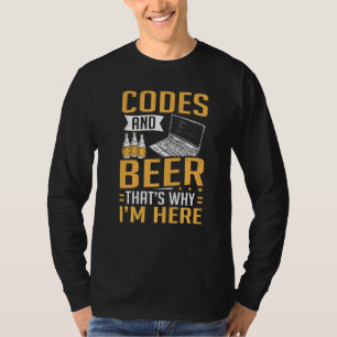 Hacker Computer Code And Beer Cybersecurity T-Shirt