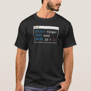 Hacker Computer Code Select Finger Cybersecurity T-Shirt