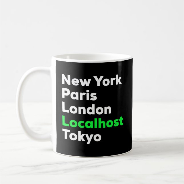 Hacker Cybersecurity Pentester Localhost Coffee Mug (Left)