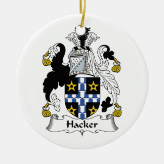 Hacker Family Crest Ceramic Tree Decoration