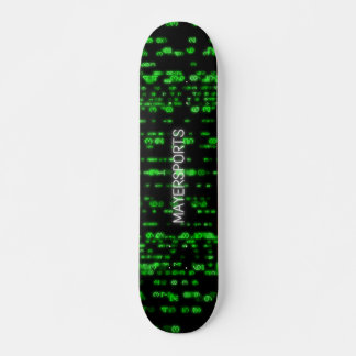 Hacker green number design skateboard