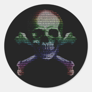 Hacker Skull and Crossbones Classic Round Sticker