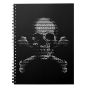 Hacker Skull and Crossbones Spiral Notebook