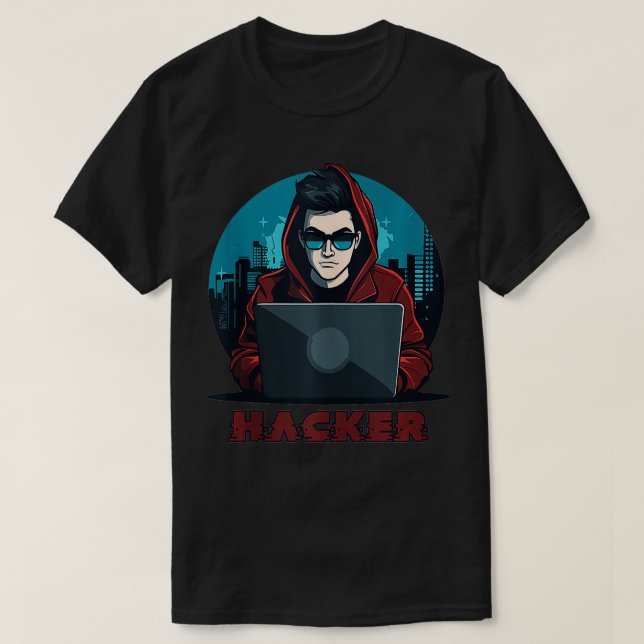 Hacker Sunglasses Hacker Anonymous Hacker  T-Shirt (Design Front)