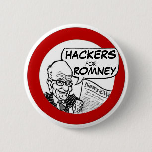 Hackers for Romney 2012 6 Cm Round Badge