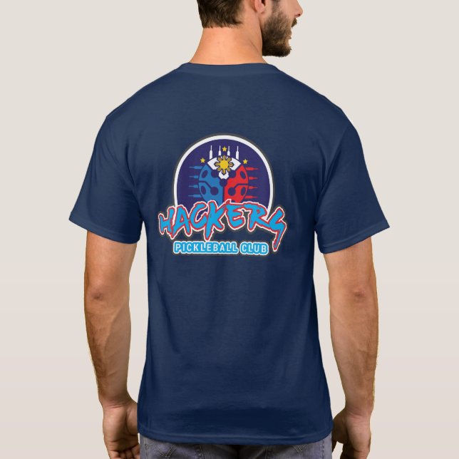 HACKERS Pickleball Club - Basic Dark T-Shirt (Back)