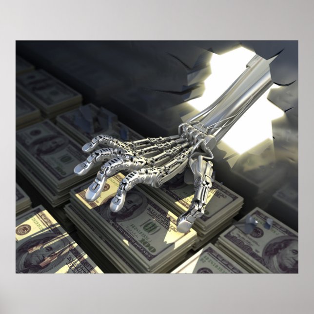 Hackers rob bank poster (Front)