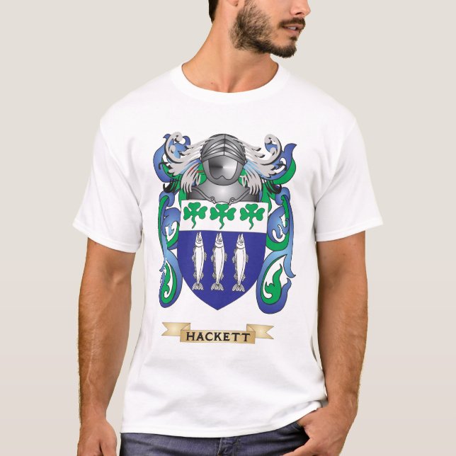 Hackett Coat of Arms (Family Crest) T-Shirt (Front)