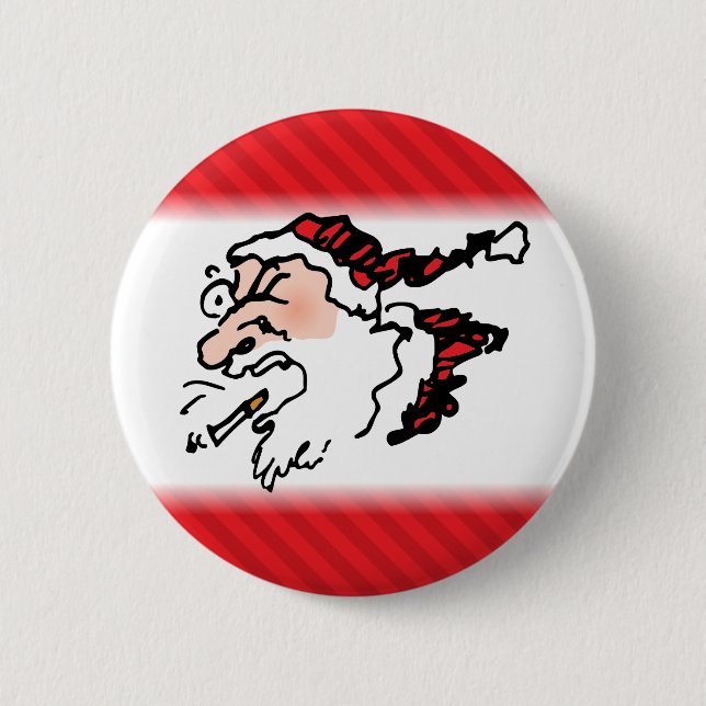 Hackin Santa Funny Cartoon 6 Cm Round Badge (Front)