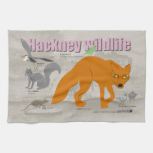 Hackney wild life tea towel