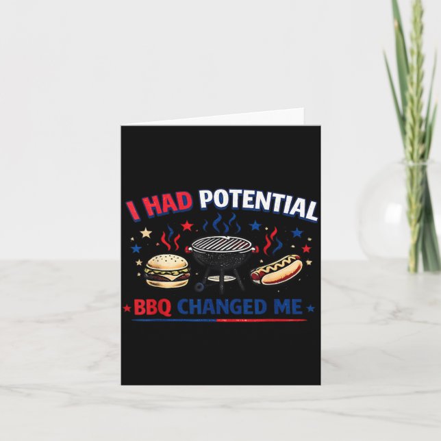 Had Potential Bbq Saying Funny Patriotic 4th Of Card (Front)
