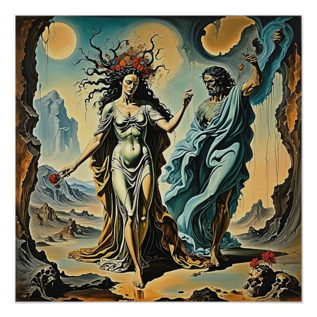 Hades and Persephone descending into the underworl Poster (Front)