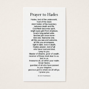 Hades Prayer Card