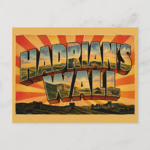 Hadrian's Wall England Vintage Travel Art Postcard
