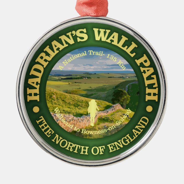 Hadrian's Wall Path Metal Tree Decoration (Front)