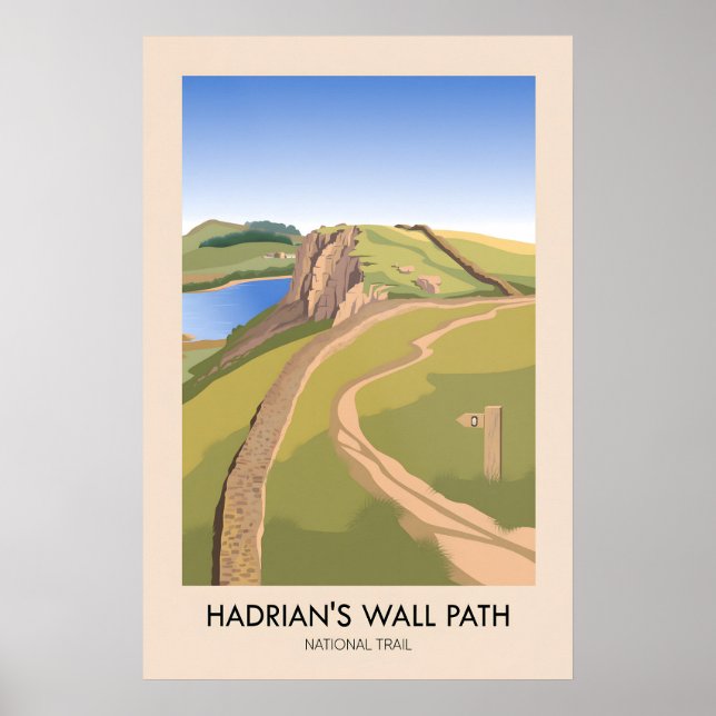 Hadrians Wall Path National Trail Travel Poster (Front)