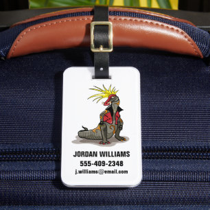 Hadrosaurus Dinosaur Dressed As A Punk. Luggage Tag