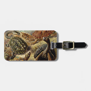 Haeckel Brown Sea Turtle Tortoise Nature Painting Luggage Tag