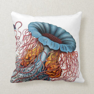 Haeckel Jellyfish Zoomed In Cushions