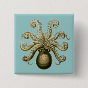Haeckel Octopus 15 Cm Square Badge