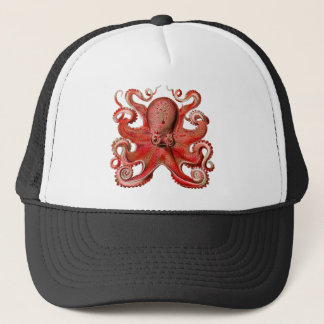 Haeckel Octopus Red Trucker Hat