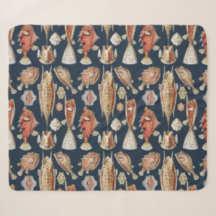 Haeckel Ostraciontes Tropical Fish Nature Art Sherpa Blanket