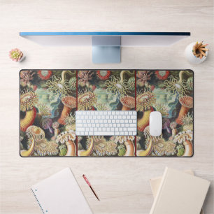 Haeckel Sea Anemones Nautical Sea Life Art Collage Desk Mat