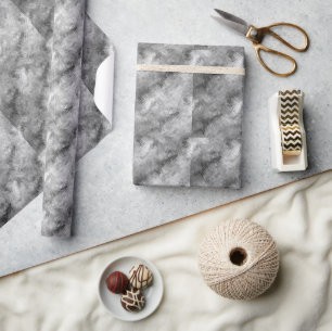 Haematite Grey Scribbled Texture Wrapping Paper