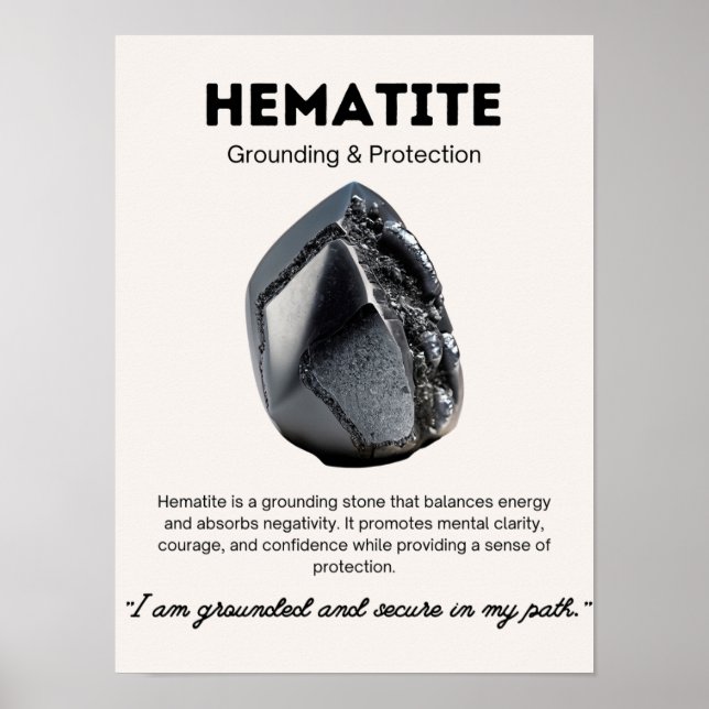 Haematite Stone Crystal Meaning Poster (Front)