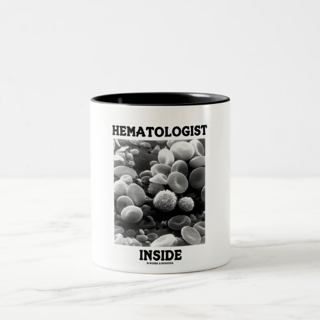 Haematologist Inside (Blood Cells) Two-Tone Coffee Mug (Center)