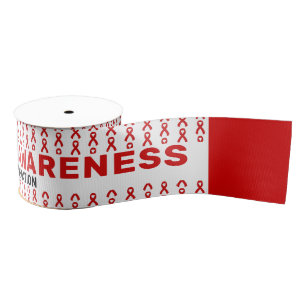 Haemophilia Awareness Pattern Ribbon Grosgrain Ribbon