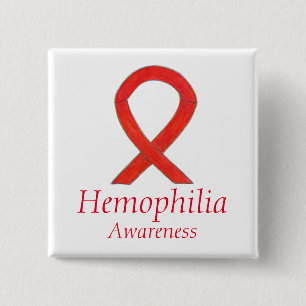Haemophilia Red Awareness Ribbon Custom Pin Pendan