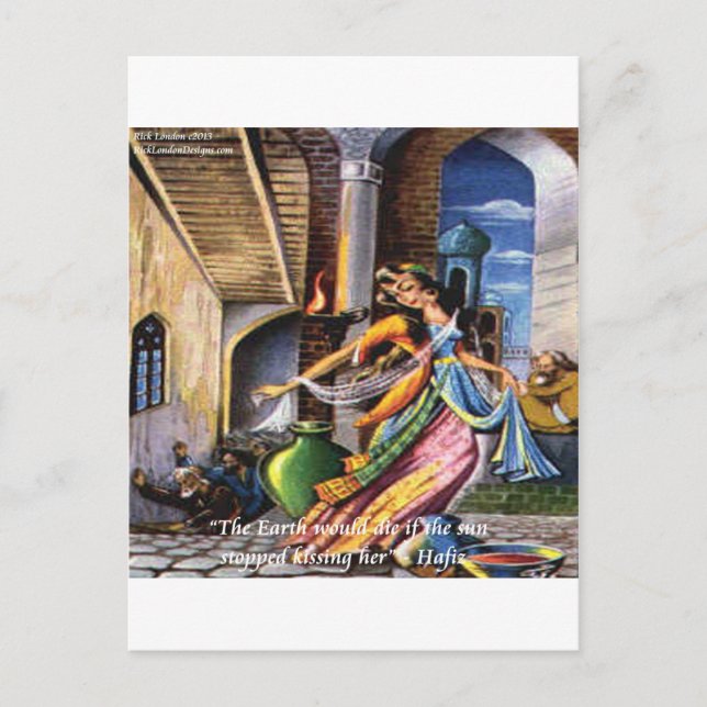 Hafiz (Sun & Earth) Love Quote Postcard (Front)