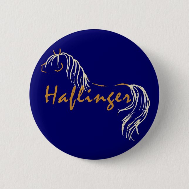 Haflinger Horse 6 Cm Round Badge (Front)