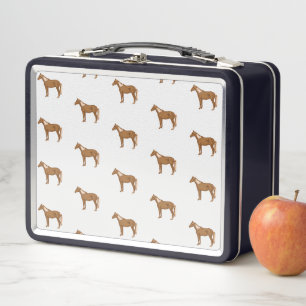 Haflinger Horse Equestrian Painting Animals Lovers Metal Lunch Box