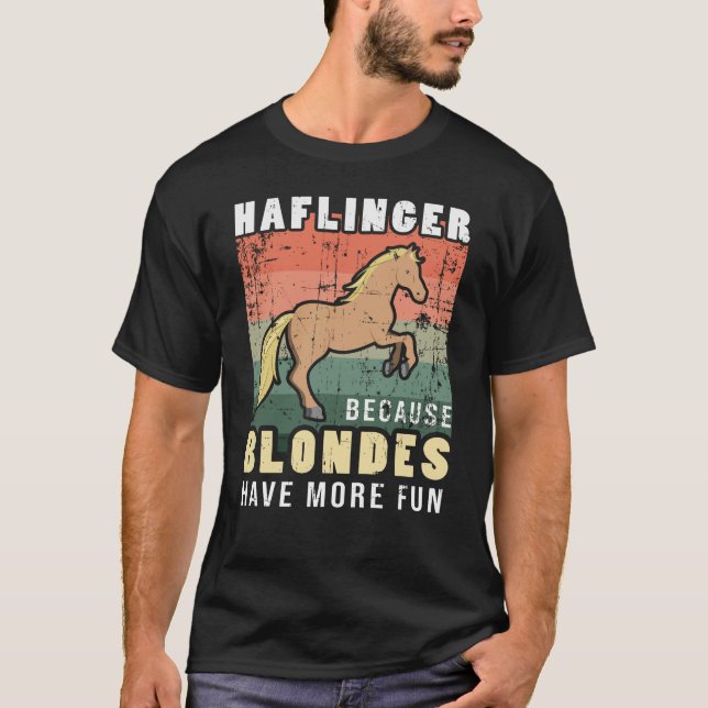 Haflinger horse riding Blond rider Haffis T-Shirt (Front)