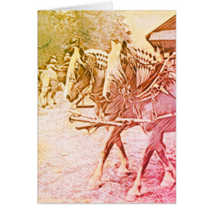 Haflinger Horses Blank Inside Greeting Card