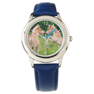Haflinger Horses Cute Foals Friends Rear clockface Watch