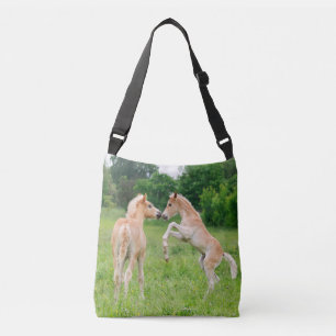 Haflinger Horses Cute Foals Rear Photo - Crossbody Bag