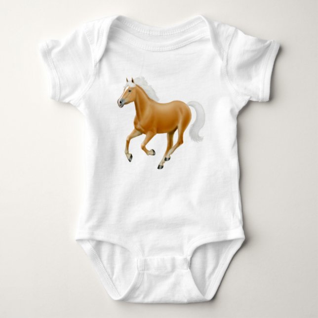 Haflinger Palomino Pony Infant One Piece Baby Bodysuit (Front)