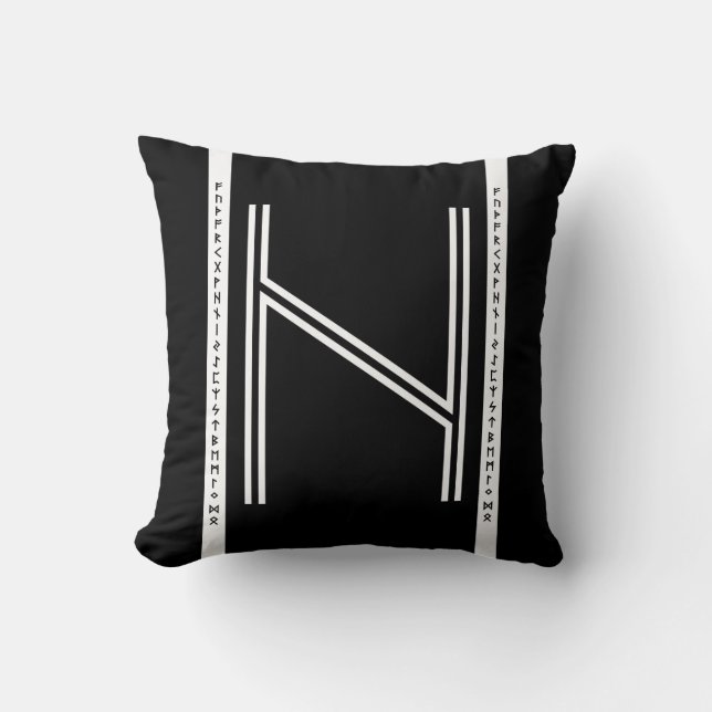 Hagalaz BW Throw Pillows (Square) (Front)