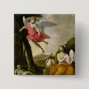 Hagar and Ishmael Rescued by the Angel, c.1648 15 Cm Square Badge