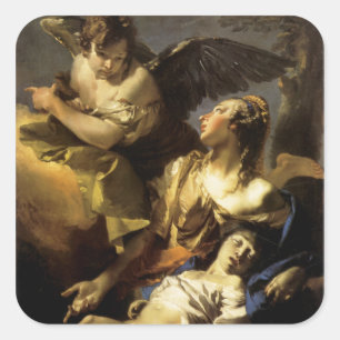 Hagar and Ismael in the Wilderness Square Sticker