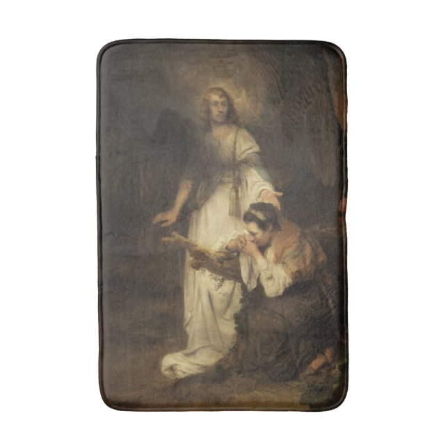 Hagar and the Angel (by Carel Fabritius) Bath Mat (Front Vertical)