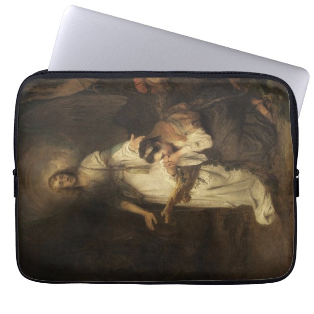 Hagar and the Angel (by Carel Fabritius) Laptop Sleeve (Front)