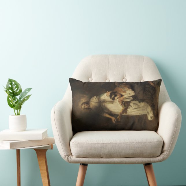 Hagar and the Angel (by Carel Fabritius) Lumbar Cushion (Chair)